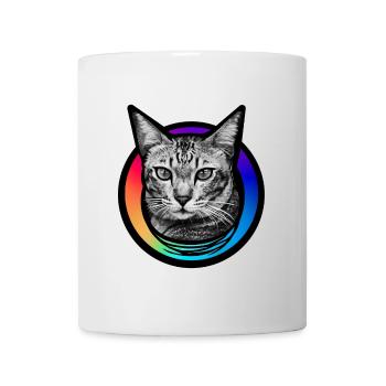 Regenbogen-Katze - Tasse - Weiß - Vorne
