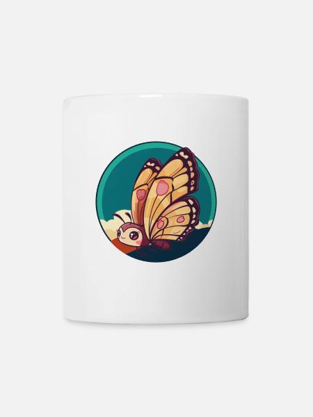 Schmetterling Waldbewohner Tier - Tasse - Weiß