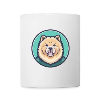 Chow Chow Hund Rasse Karikatur Kawaii Clipart Tier - Tasse - Weiß - Vorne
