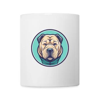Chinois Shar Pei Chien Race Dessin animé Kawaii Clipart - Mug blanc - blanc - Devant