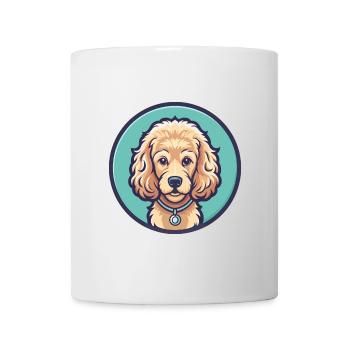 Corded Poodle Dog Breed Cartoon Kawaii Clipart Pet - Mug - white - Front