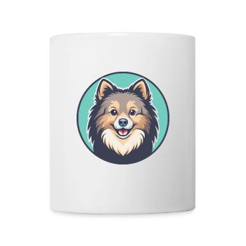 Spitz danois chien race dessin animé Kawaii Clipart animal de compagnie - Mug blanc - blanc - Devant