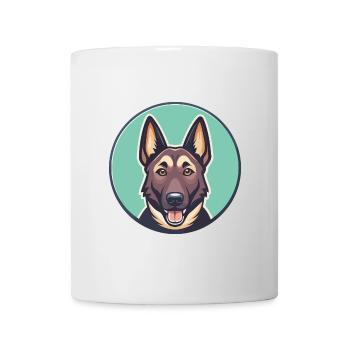 Dutch Shepherd Dog Breed Cartoon Kawaii Clipart - Mug - white - Front