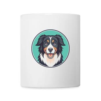 English Shepherd Dog Breed Cartoon Kawaii Clipart - Mug - white - Front