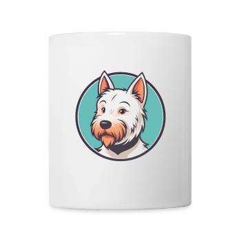 Englischer weißer Terrier Hund Rasse Cartoon Kawaii Haustier - Tasse - Weiß - Vorne