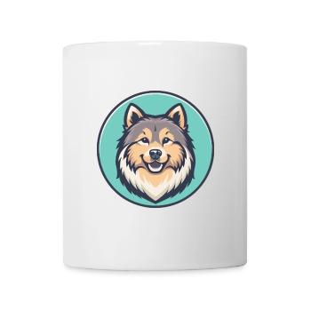 Eurasier Chien Race Coloré Dessin Animé Kawaii Clipart - Mug blanc - blanc - Devant