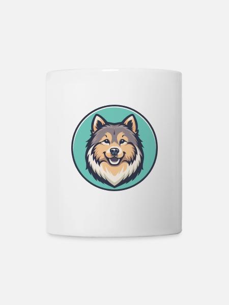 Eurasier Hund Rasse Bunt Karikatur Kawaii Clipart - Tasse - Weiß