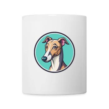 Anglais Whippet Chien Race Dessin animé Kawaii Clipart - Mug blanc - blanc - Devant