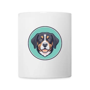 Entlebucher bouvier chien de famille dessin animé Kawaii animal de compagnie - Mug blanc - blanc - Devant