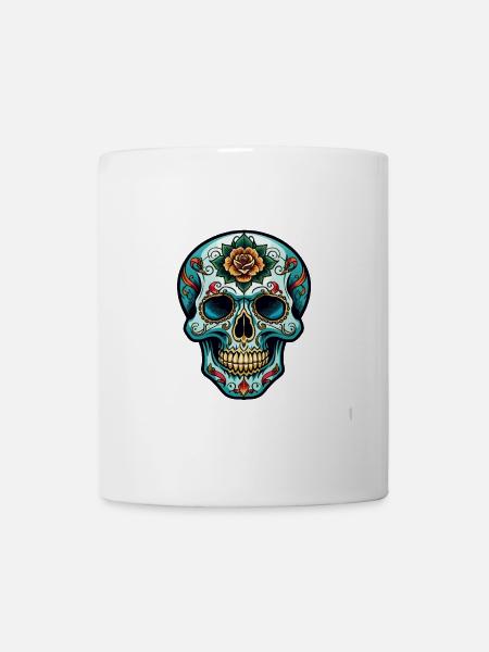 Totenkopf Neo Traditional - Tasse - Weiß