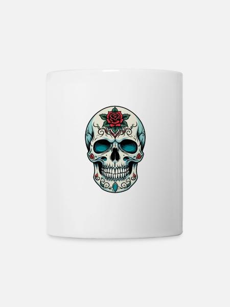 Totenkopf Neo Traditional - Tasse - Weiß