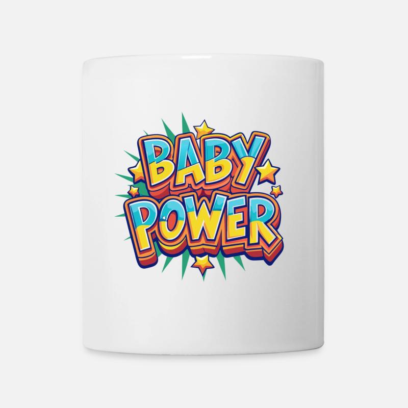 Conception de style bande dessinée Baby Power - Mug blanc - blanc