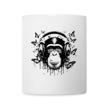 GROOVIN' MONKEY MIT KOPFHÖRERN - Tasse - Weiß - Vorne