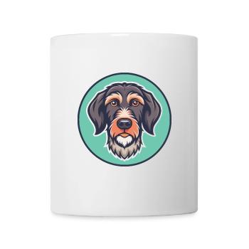 Braque allemand à poil dur chien race dessin animé drôle - Mug blanc - blanc - Devant