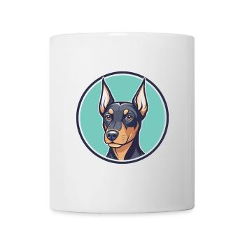 Deutsche Pinscher Hunderasse Cartoon Kawaii Clipart - Tasse - Weiß - Vorne