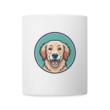 Golden Retriever Dog Breed Cartoon Kawaii Clipart - Mug - white - Front