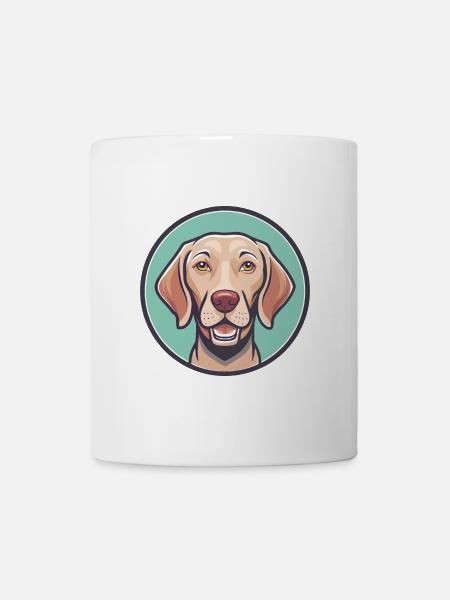 Ungarische Vizsla Hunderasse Cartoon Kawaii Clipart - Tasse - Weiß