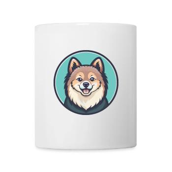 Indian Spitz Dog Breed Cartoon Kawaii Clipart Pet - Mug - white - Front