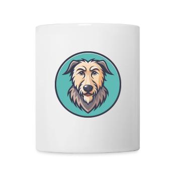 Irischer Wolfshund Hunderasse Cartoon Kawaii Clipart - Tasse - Weiß - Vorne