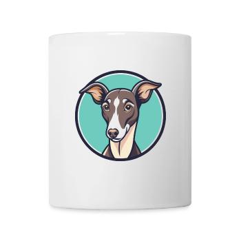 Lévrier italien chien race dessin animé Kawaii Clipart - Mug blanc - blanc - Devant