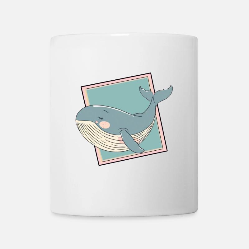Baleines, animaux marins sous l’eau - Mug blanc - blanc