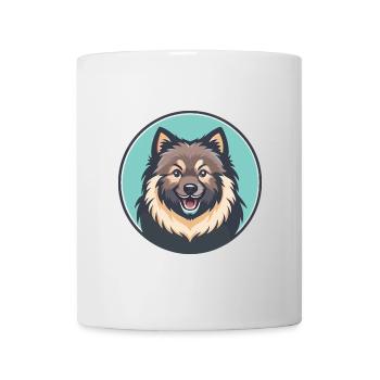 Keeshond Dog Breed Colorful Cartoon Kawaii Clipart - Mug - white - Front