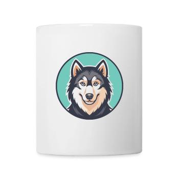 Mackenzie River Husky Dog Breed Cartoon Kawaii Pet - Mug - white - Front