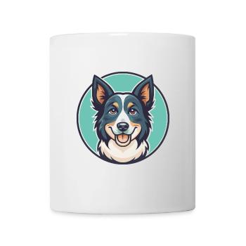 Koolie chien race dessin animé Kawaii Clipart Animal Animal de compagnie - Mug blanc - blanc - Devant
