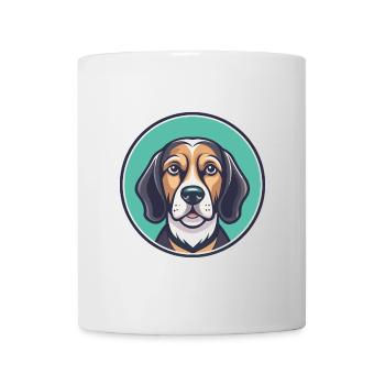 Chien de chasse lituanien race dessin animé Kawaii Clipart - Mug blanc - blanc - Devant