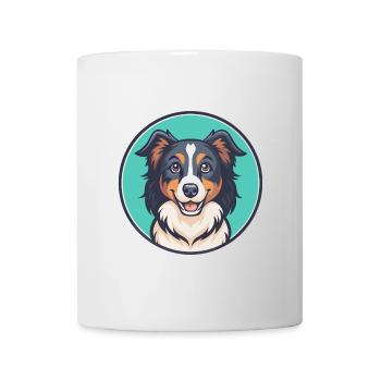 Miniature American Shepherd Dog Breed Cartoon Pet - Mug - white - Front