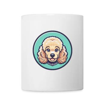 caniche miniature chien race dessin animé Kawaii Clipart - Mug blanc - blanc - Devant