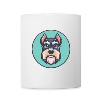 Mittelschnauzer Hunderasse Cartoon Kawaii Clipart - Tasse - Weiß - Vorne
