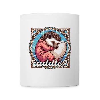 Hérisson Câlin Cadeau Dâtril Oreiller Câlin - Mug blanc - blanc - Devant