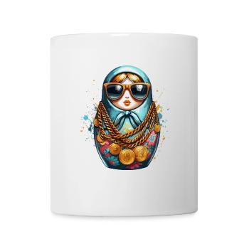 Matrjoschka Bitcoin Sonnenbrille Geschenk - Tasse - Weiß - Vorne