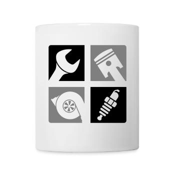 Clé à piston Turbo Bougie d’allumage Emblème - Mug blanc - blanc - Devant