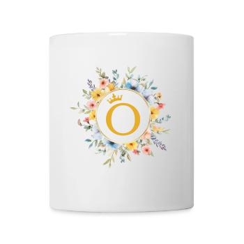 O Monogram, Flower Circle, Personalizable - Mug - white - Front