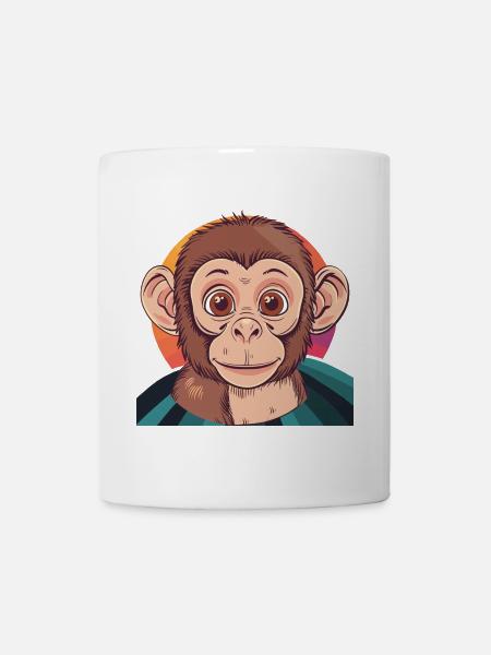 Affe Affen Wildnis - Tasse - Weiß