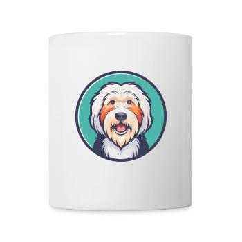 Vieux chien de berger anglais chien race dessin animé Kawaii animal de compagnie - Mug blanc - blanc - Devant