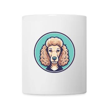 Caniche chien race dessin animé Kawaii Clipart animal de compagnie - Mug blanc - blanc - Devant