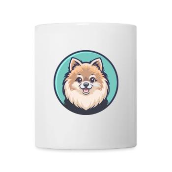Pommersche Hunderasse Cartoon Kawaii Clipart Tier - Tasse - Weiß - Vorne