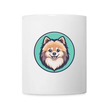 Pomeranian German Spitz Dog Breed Cartoon Kawaii - Mug - white - Front