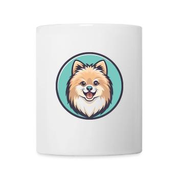 Poméranien Spitz Chien Race Dessin Animé Kawaii Clipart - Mug blanc - blanc - Devant