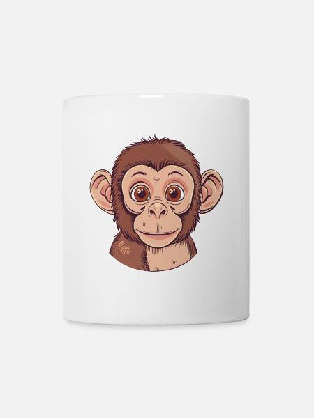 Affe Wildnis - Tasse - Weiß