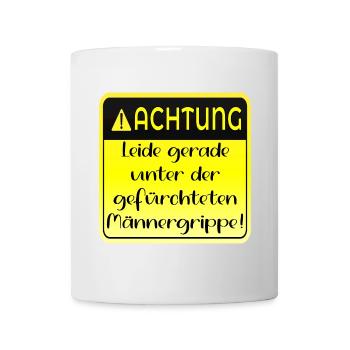 MÄNNERGRIPPE HUMOR - KRANK - Tasse - Weiß - Vorne