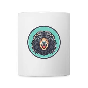 Puli chien race dessin animé Kawaii Clipart Illustration - Mug blanc - blanc - Devant