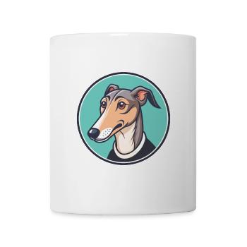 Rampur Greyhound Chien Race Dessin animé Kawaii Clipart - Mug blanc - blanc - Devant