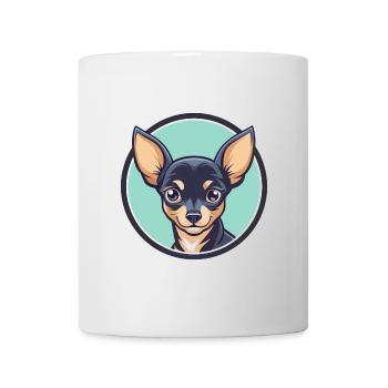 Russisches Spielzeug Terrier Hund Rasse Lustige Karikatur Kawaii - Tasse - Weiß - Vorne