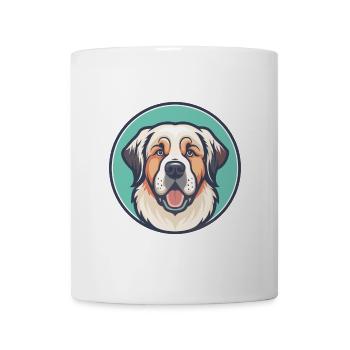 Pyrenäen-Mastiff-Hunderasse Karikatur Kawaii Clipart - Tasse - Weiß - Vorne