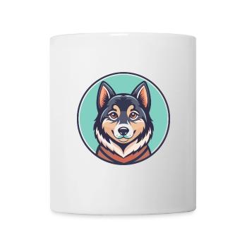 Salish Wolle Hund Rasse Lustige Karikatur Kawaii Clipart - Tasse - Weiß - Vorne