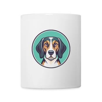 Chien de chasse serbe race dessin animé Kawaii Clipart animal de compagnie - Mug blanc - blanc - Devant
